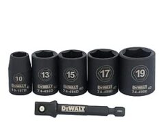 $12.87 – Amazon: DEWALT 3/8″ Drive Metric Impact Socket Set (6-Piece) (Reg $22.98, ~44% Off) + FS w/ Prime Amazon: DEWALT 3/8" Drive Metric Impact Socket Set (6-Piece) (Reg ~44% Off) + FS w/ Prime