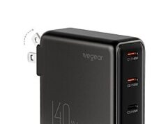 $24.99 – wegear 140W 4-Port GaN USB-C Charger w/ Foldable Plug (Black or Silver) + Free Shipping w/ Prime or on $35+ wegear 140W 4-Port GaN USB-C Charger w/ Foldable Plug (Black or Silver) + Free Shipping w/ Prime or