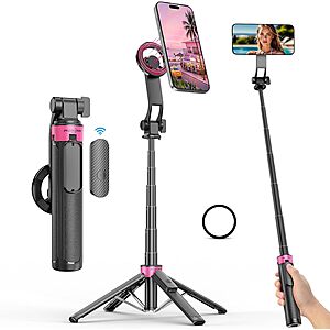 deal-1213 37" ACKIMA Magnetic Selfie Stick Tripod for iPhone w/ Wireless Remote + Free Shipping w/ Prime or o