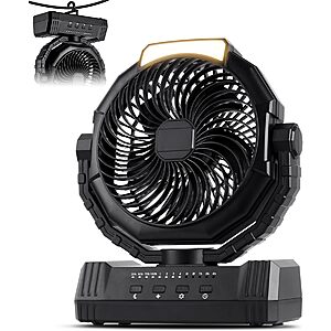 deal-1214 KopBeau 20000mAh Rechargeable Camping Fan with LED Light + Free Shipping w/ Prime or on +