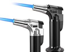 $12.49 – 2-Pack GESPERT Refillable Butane Torch w/ Safety Lock & Adjustable Flame (Black&Silver) + Free Shipping w/ Prime or on $35+ 2-Pack GESPERT Refillable Butane Torch w/ Safety Lock & Adjustable Flame (Black&Silver) + Free Ship