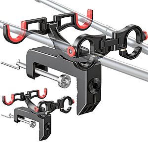 deal-1221 2-Count Eyoyofishcam Clamp-On Dual 360° Adjustable Fishing Rod Holders for Boat/Kayak/Canoe/Pontoon/