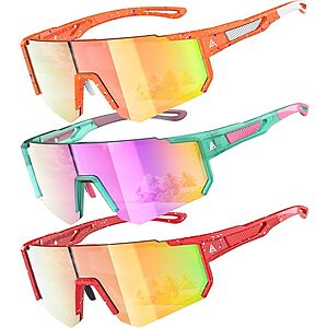deal-1253 3-Pack QALLY Kids' UV Protection Baseball & Softball Sunglasses (Ages 4-14) ( each) + Free Shipping