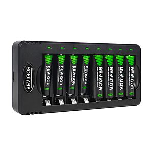 deal-1266 8-Ct BEVIGOR Rechargeable w/ 8 Bay Smart Charger @ Amazon