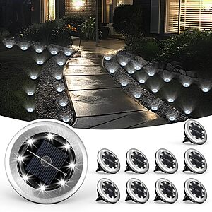 deal-1267 10-Pack SOLPEX Mini Solar Ground Lights (Cool White) + Free Shipping w/ Prime or on +