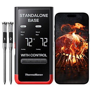deal-1467 ThermoMaven P2 Smart Bluetooth Wireless Wi-Fi Meat Thermometer w/ 2 Probes + Free Shipping