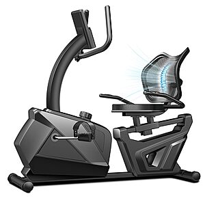deal-1470 Cursor Fitness Magnetic Recumbent Exercise Bike w/ LCD Display, Tablet Holder & Heart Rate Monitor (