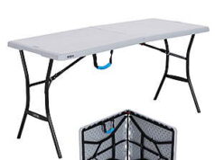 $32.96 – @ Walmart: Lifetime 5 Foot Rectangle Fold-in-Half Table, Indoor/Outdoor Residential, Boulder Gray (80939) @ Walmart: Lifetime 5 Foot Rectangle Fold-in-Half Table, Indoor/Outdoor Residential, Boulder Gray (8