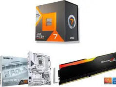 $528.98 – Bundle: AMD Ryzen 7 7700X3D, GIGABYTE B850 EAGLE WIFI7 ICE, G.SKILL Ripjaws M5 Neo RGB 16GB + Free Shipping Bundle: AMD Ryzen 7 7700X3D, GIGABYTE B850 EAGLE WIFI7 ICE, G.SKILL Ripjaws M5 Neo RGB 16GB + Free