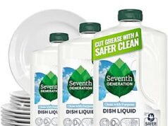 $14.01 – SnS, AC * | 3-Pk 50-Oz Seventh Generation Hand Dish Wash Refill (Free & Clear) at Amazon 3-pack of Seventh Generation Free & Clear Hand Dish Wash Refills in a white bowl