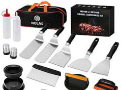 $28.49 – NULAS 27Pcs Griddle Accessories Kit with Spatula & Burger Press, Flat Top Grill Tools for Blackstone Outdoor BBQ NULAS 27Pcs Griddle Accessories Kit with Spatula & Burger Press, Flat Top Grill Tools for Blackstone