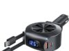 $6.49 – KOOPAO 69W 4-in-1 Retractable Car Charger w/ USB-C & Lightning Cables – + Free Shipping w/ Prime or on $35+ KOOPAO 69W 4-in-1 Retractable Car Charger in black