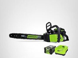 Greenworks 80V 18" Brushless Cordless Chainsaw (Great For Tree Felling, Limbing, Pruning, and Firewo