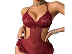 $5.49 – Avidlove Women Lace Bodysuit Lingerie Sheer Cut Out One Piece Teddy Adjustable Straps Garter Set – Amazing Discount with Code JZCM8G25 Avidlove Women's Lace Bodysuit One Piece Lingerie Set