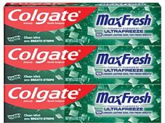$6.49 – Colgate MaxFresh Clean Mint Toothpaste 4 Pack – Lowest Price with Coupon at Amazon Colgate MaxFresh Clean Mint Toothpaste and Breath Strips 4 Pack on Amazon
