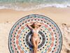 $10.99 – 80″ HIHOHO Round Beach Blanket Sandproof Waterproof w/ Stakes (Striped Border) – Lowest Price Ever with Prime or Free Shipping on $35+ 80" HIHOHO Round Beach Blanket Sandproof Waterproof with Stakes