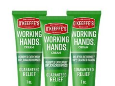 $6.61 – O’Keeffe’s Working Hands Hand Cream for Extreme Dryness – 1 oz Tube (3 Pack) 3 pack O'Keeffe's Working Hands Hand Cream tubes