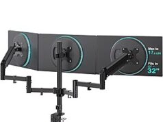 $24.99 – Prime Deal: WALI Dual-Gas Spring Arm Triple Monitor Desk Mount (up to 32″ Screens) + Free Shipping WALI Dual-Gas Spring Arm Triple Monitor Desk Mount