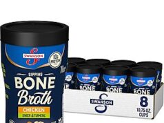 $12.47 – SnS, AC * | 2 × 8-Pack 10.75-Oz Swanson Sipping Bone Broth (Chicken with Ginger & Turmeric) at Amazon 2 × 8-Pack 10.75-Oz Swanson Sipping Bone Broth (Chicken with Ginger & Turmeric) on Amazon