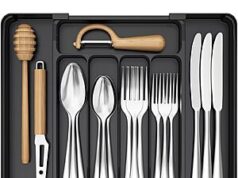 $3.80 – Lifewit Silverware Organizer at Amazon (Original Price $9.99) with Code 8NDZGTM5 Lifewit Silverware Organizer in a kitchen setting