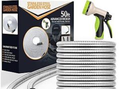 $17.09 – 50′ Unywarse Stainless Steel Garden Hose w/ 10-Function Nozzle Now + Free Shipping with Prime or on $35+ Unywarse stainless steel garden hose with 10-function nozzle