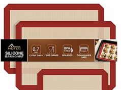 $4.99 – 3-Pack Hotec Silicone Baking Mats (Red or Grey) – Lowest Price Ever with Free Shipping 3-pack Hotec Silicone Baking Mats in red or grey