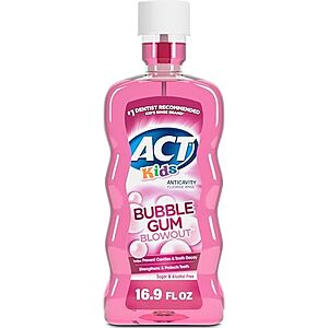ACT Kids Anti-Cavity Fluoride Rinse Deal 16.9-Oz ACT Kids Anti-Cavity Fluoride Rinse (Bubble Gum Blowout)