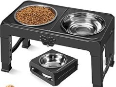 $9.99 – COMESOON Foldable 5-Height Adjustable Elevated Dog Bowls (3.9″-13.4″) – + Free Shipping w/ Prime or on $35+ COMESOON Foldable 5-Height Adjustable Dog Bowls in Black
