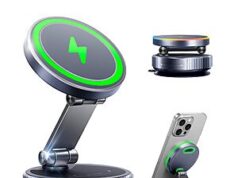 $12.49 – avedio links 15W MagSafe Car Charger Mount w/ 22 N55 Magnets, 108-lb Suction Cup & 360° Adjustable Arm (Dashboard/Windshield, Gunmetal) Now with 50% Off and Free Shipping Avedio links MagSafe Car Charger Mount on dashboard