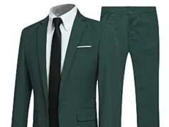 $35.99 – 2-Piece YFFUSHI Men’s One Button Casual Slim Fit Suit + Free Shipping 2-Piece YFFUSHI Men's One Button Casual Slim Fit Suit in Green