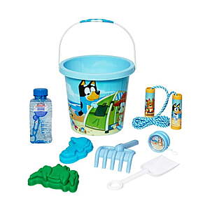7-Piece Little Kids Beach Bucket Set Deal 7-Piece Little Kids Summer Fun Beach Bucket set (Bluey) on sale at Walmart
