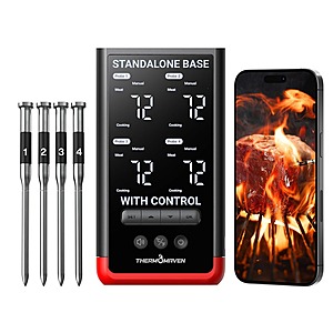 deal-985 ThermoMaven P4 Smart Bluetooth Wireless Meat Thermometer w/ 4 Probes + Free Shipping