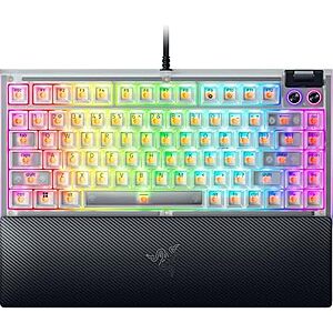 Razer BlackWidow V4 Keyboard deal Razer BlackWidow V4 75% Mechanical Gaming Keyboard, Phantom White