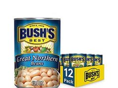 $8.91 – SnS, AC * | 12-Pack 15.8-Oz Bush’s Best Canned Great Northern Beans at Amazon (74.3¢ each) sns 891 12pack 158oz product image