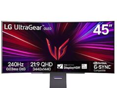 $1,099.99 – LG 45GS95QE Ultragear OLED Curved Gaming Monitor 45-Inch WQHD 800R 240Hz 0.03ms $1099.99 LG 45GS95QE Ultragear OLED curved gaming monitor