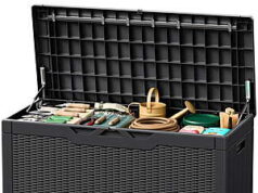 $62.99 – Devoko 105 Gallon Outdoor Weatherproof Resin Deck Box, Black + Free S&H at Walmart Devoko 105 Gallon Outdoor Weatherproof Resin Deck Box in black