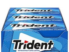 $5.88 – SnS, AC | 12-Pack 14-Count Trident Sugar Free Gum (Original) at Amazon 12-Pack Trident Sugar Free Gum
