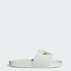 Adidas women's Adilette Lite Slides deal Adidas women's Adilette Lite Slides in Ivory/Gold Metallic/Ivory