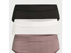 $3.97 – Joyspun Women’s Ribbed Modal Hi Cut Brief Panties, 3-Pack, Sizes XS to 3XL Joyspun Women's Ribbed Modal Hi Cut Brief Panties, 3-Pack