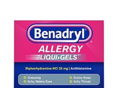 $3.84 – Select Accounts: 24-Count Benadryl Dye-Free Allergy Relief Liqui-Gels (25mg Diphenhydramine HCl) w/ S&S + Free Shipping w/ Prime or on $35+ 24-Count Benadryl Dye-Free Allergy Relief Liqui-Gels