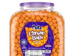 $8.03 – Utz Cheese Balls Barrel, 36.5 oz Baked with real cheddar cheese, resealable barrel; gluten-free, cholesterol-free, trans-fat-free, Kosher certified Utz Cheese Balls Barrel