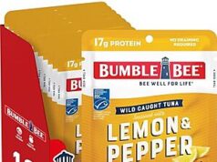 $7.07 – SnS, AC | 12-Pack 2.5-Oz Bumble Bee Wild Caught Tuna Pouch (Lemon & Pepper) at Amazon (58.9¢ each) 12-pack Bumble Bee Wild Caught Tuna Pouch (Lemon & Pepper) on Amazon