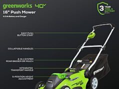 $229.99 – Greenworks 40V 16in Push Lawn Mower, 4.0 Ah Battery and Charger – at Amazon (Reg $349.99) greenworks 40v 16in push product image