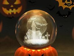 $8.99 – L LOHAS LED 3D Crystal Ball Halloween Night Light w/ Pumpkin Base (3000K Warm White) – with Prime or on $35+ orders & Free Shipping L LOHAS LED 3D Crystal Ball Night Light with pumpkin base