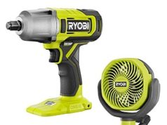 $69.00 – Ryobi ONE+ 18V Cordless 1/2 in. Impact Wrench with ONE+ 18V Cordless 4 in. Clamp Fan (Tools Only) $69 Ryobi ONE+ 1/2 in. Impact Wrench and 4 in. Clamp Fan bundle