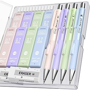 4-Count Four Candies Mechanical Pencil Set with case and lead refills