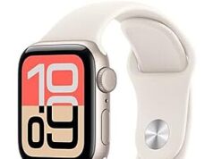 $189.99 – | Apple Watch SE 3 GPS 40mm Smartwatch with Starlight Aluminum Case with Starlight Sport Band – S/M at Amazon Apple Watch SE 3 40mm with Starlight Aluminum Case and Starlight Sport Band