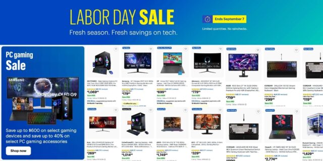Best Buy Labor Day sale gaming PC and laptop display