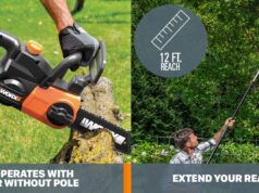 $132.00 – Worx 20V 10-inch Cordless Chainsaw Converts to a 12-foot Pole Saw – Lowest Price Ever at Amazon Worx 20V 10-inch Cordless Chainsaw converts to a 12-foot Pole Saw