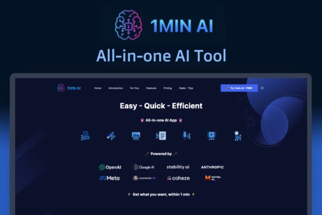 1min.AI Advanced Business Lifetime Plan subscription offer